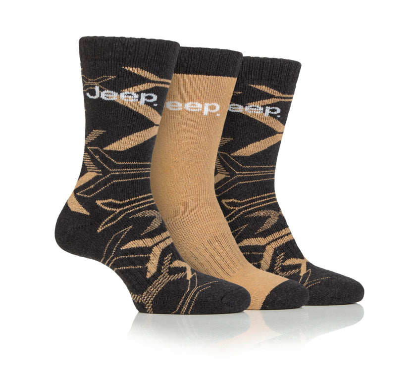 Men's 3 Pair Jeep Camo Regenerated Cotton Boot Socks