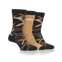 Men's 3 Pair Jeep Camo Regenerated Cotton Boot Socks