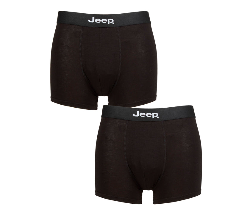 Men's 2 Pack Jeep Bamboo Plain Fitted Trunks