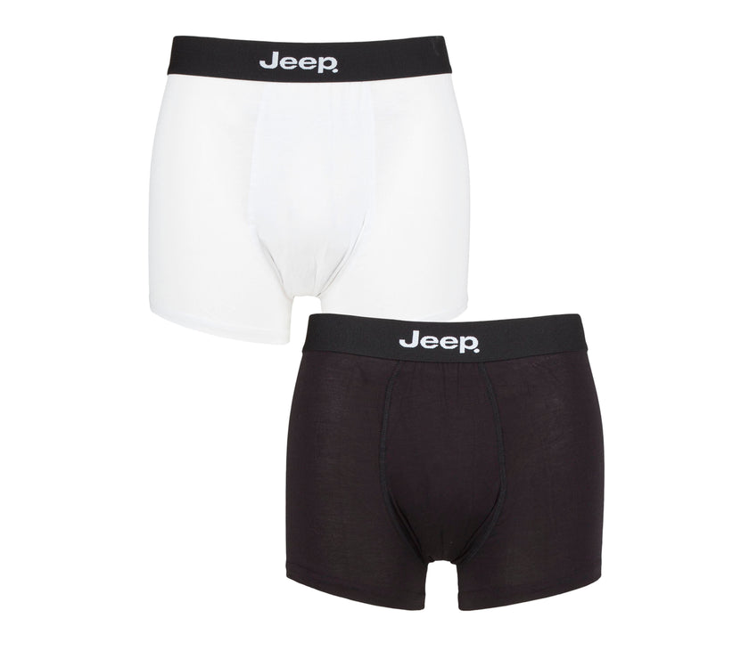 Men's 2 Pack Jeep Bamboo Plain Fitted Trunks