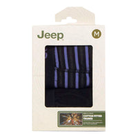 Men's 2 Pack Jeep Cotton Stripe And Plain Fitted Trunks