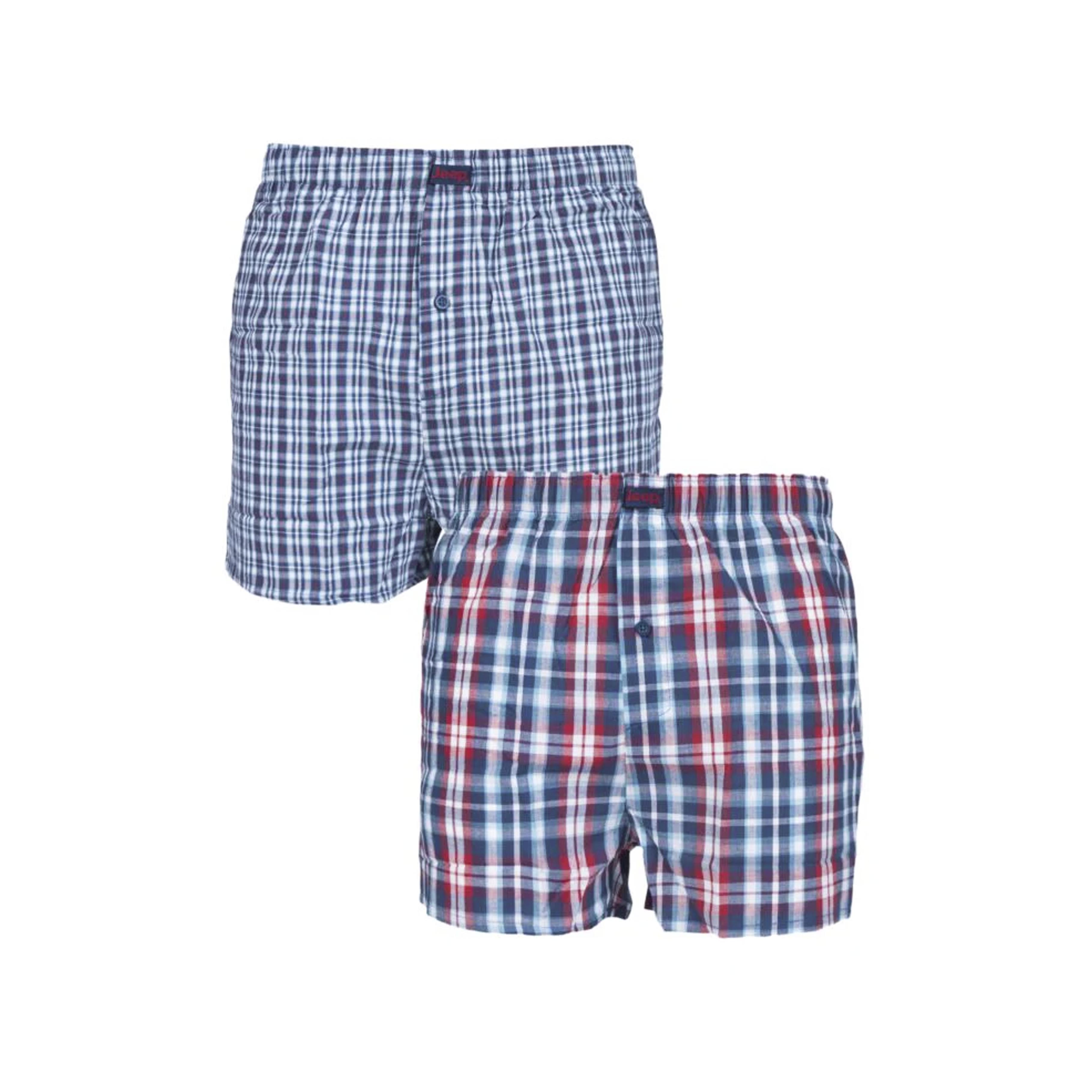 Mens 2 Pair Jeep 100% Cotton Woven Boxers
